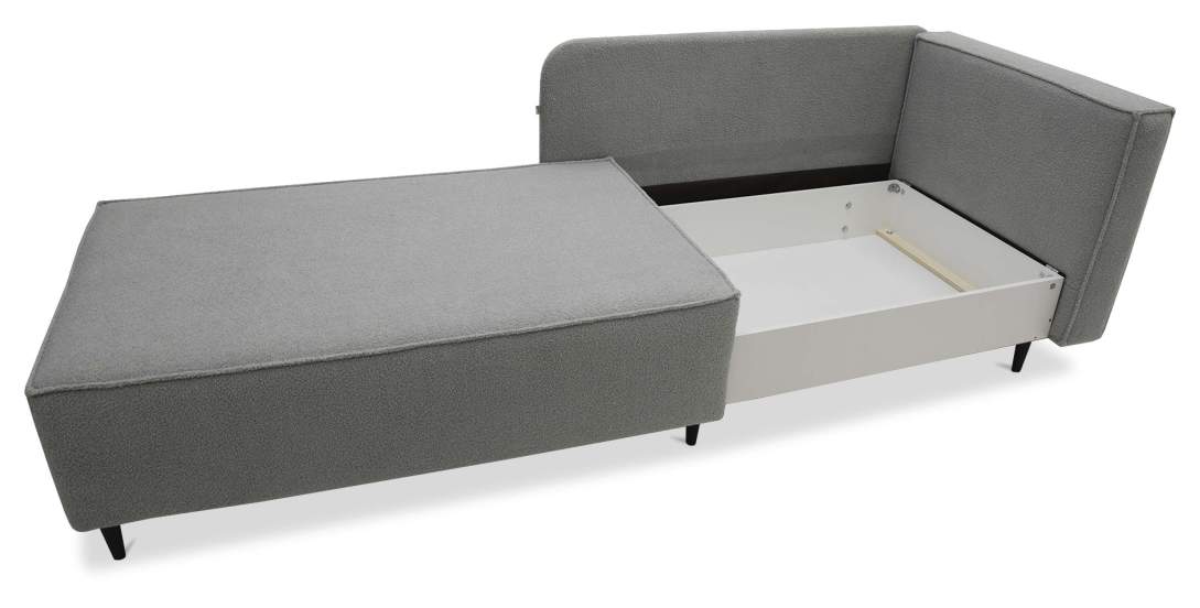 Угловая кушетка правая Элфи Cеребристый букле 