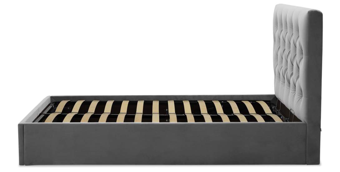 Двуспальная кровать Беллини 160 светло-серый велюр