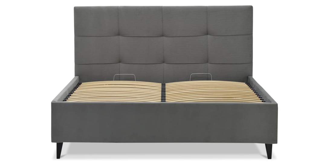 Двуспальная кровать Айлен 160 серый велюр