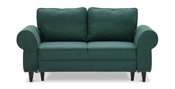 Прямой мини диван Гизела 140 изумрудный велюр