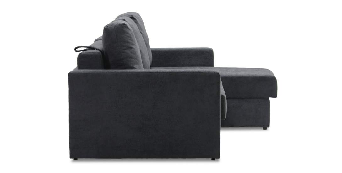 Угловой диван Мекс Графитовый букле