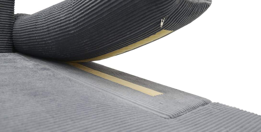 Угловой диван правый Тайлин Графитовый велюр 