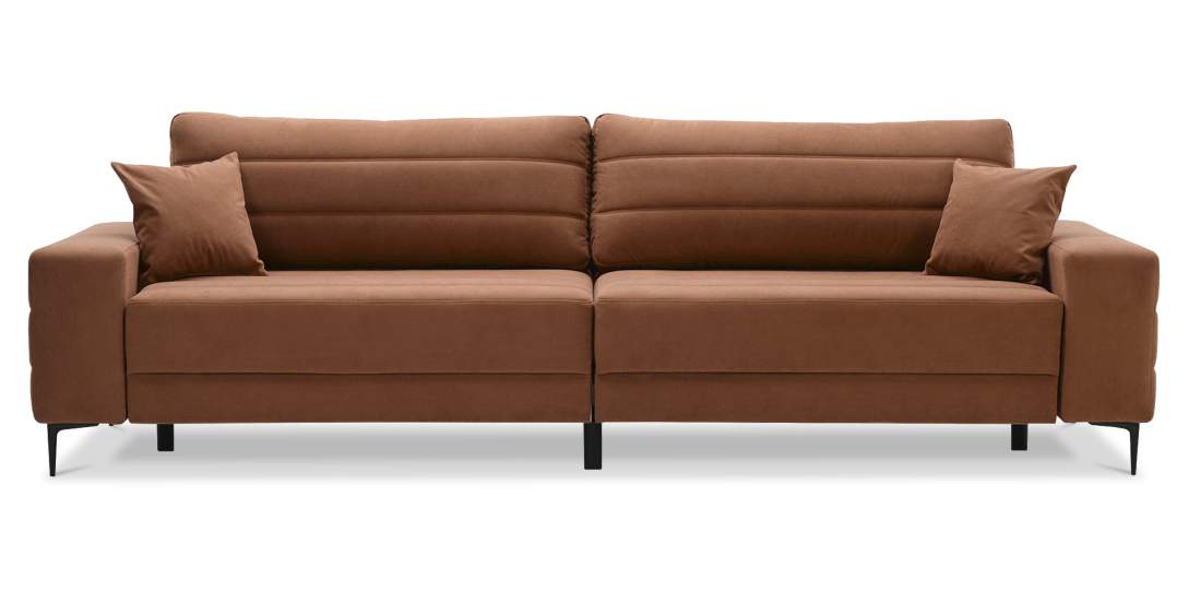 Прямой диван Белес Терракотовый велюр 