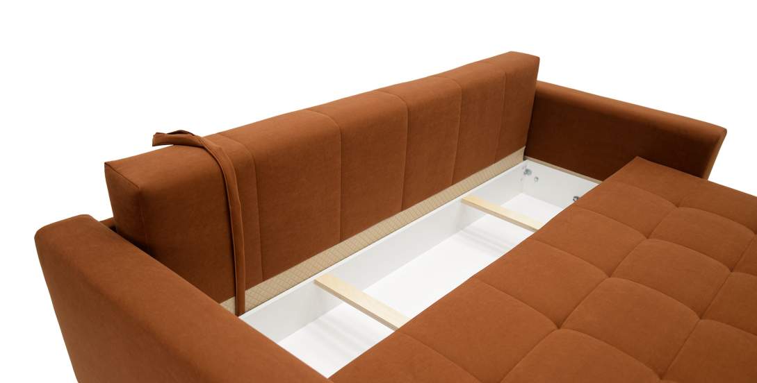 Прямой диван Энтон Террактовый велюр