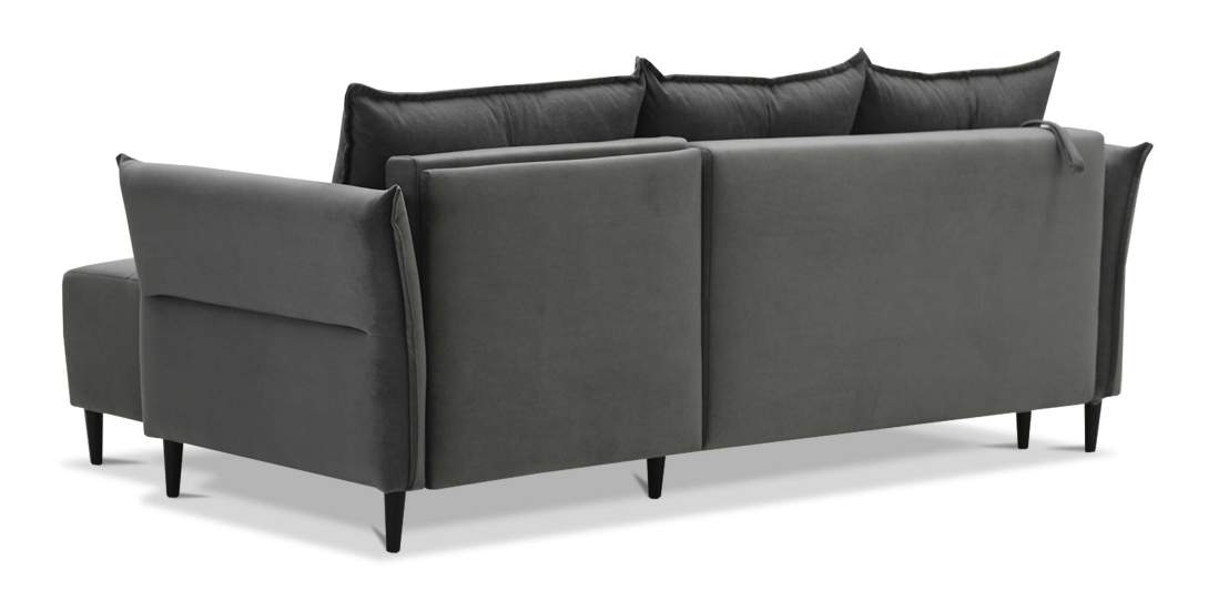 Угловой диван Лома Серый велюр