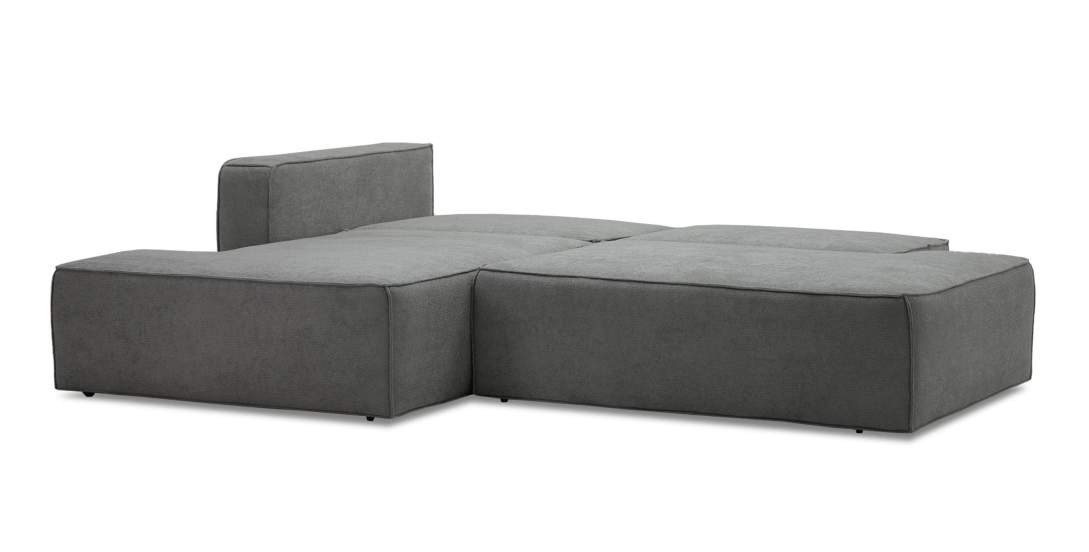 Угловой диван левый Рейф Серый велюр