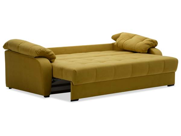 Прямой диван Вестон горчичный велюр