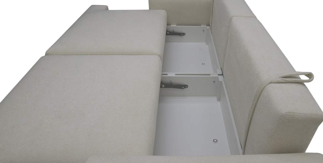 Прямой диван Кьянти Молочно-белый велюр 