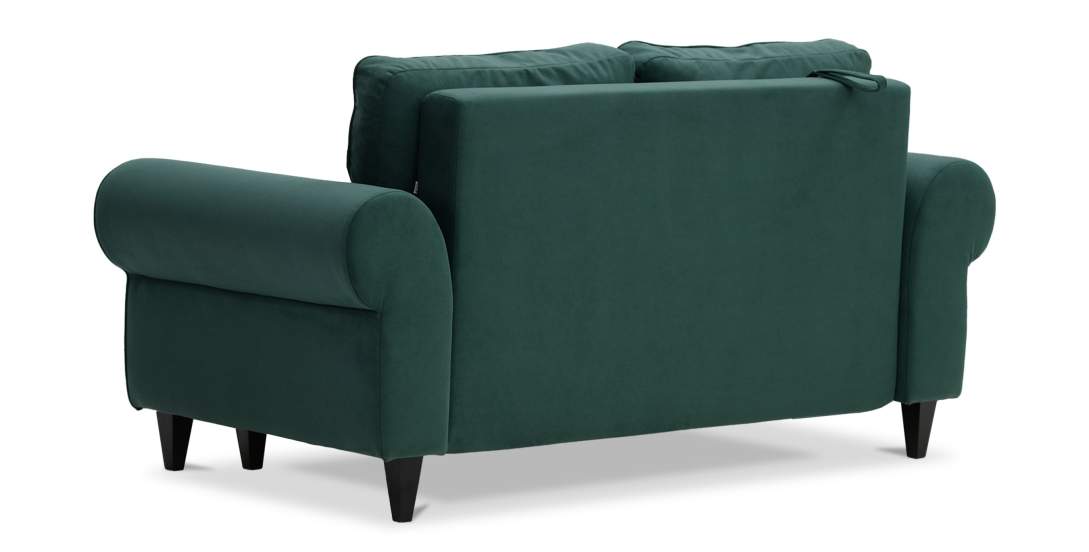 Прямой мини диван Гизела 120 изумрудный велюр 
