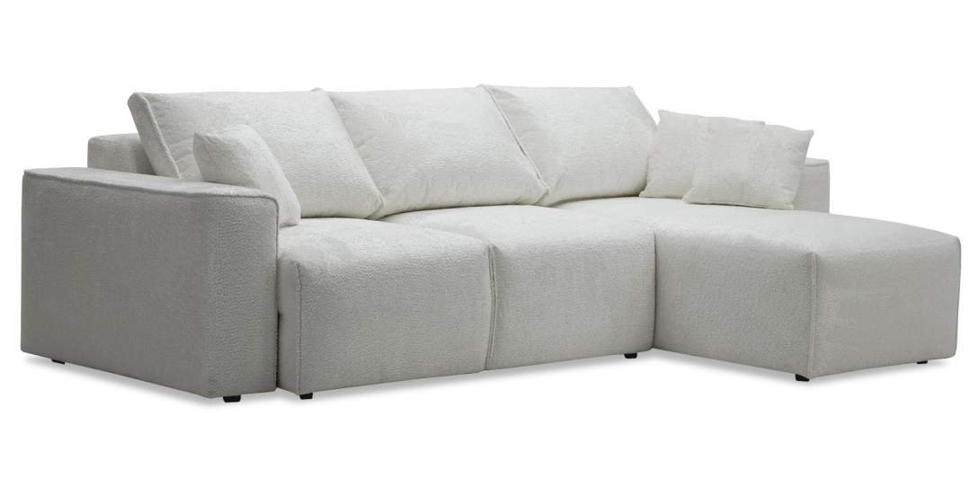 Угловой диван Матье Белоснежный шенилл