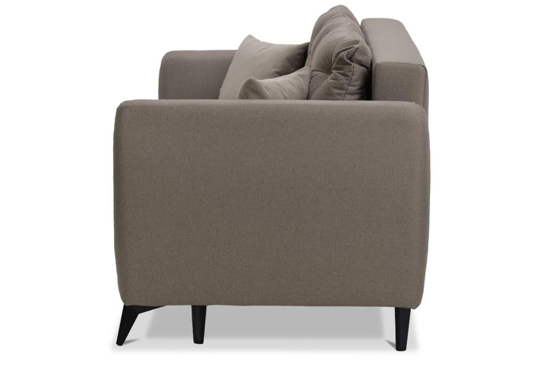 Прямой диван Тиволи коричневая рогожка