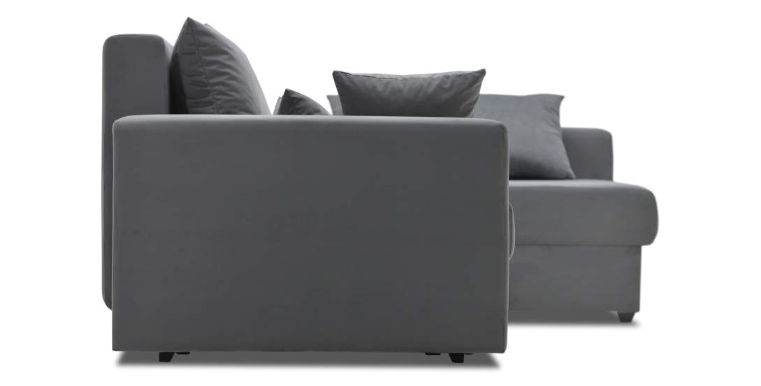 Угловой диван правый Майами светло-серый велюр 