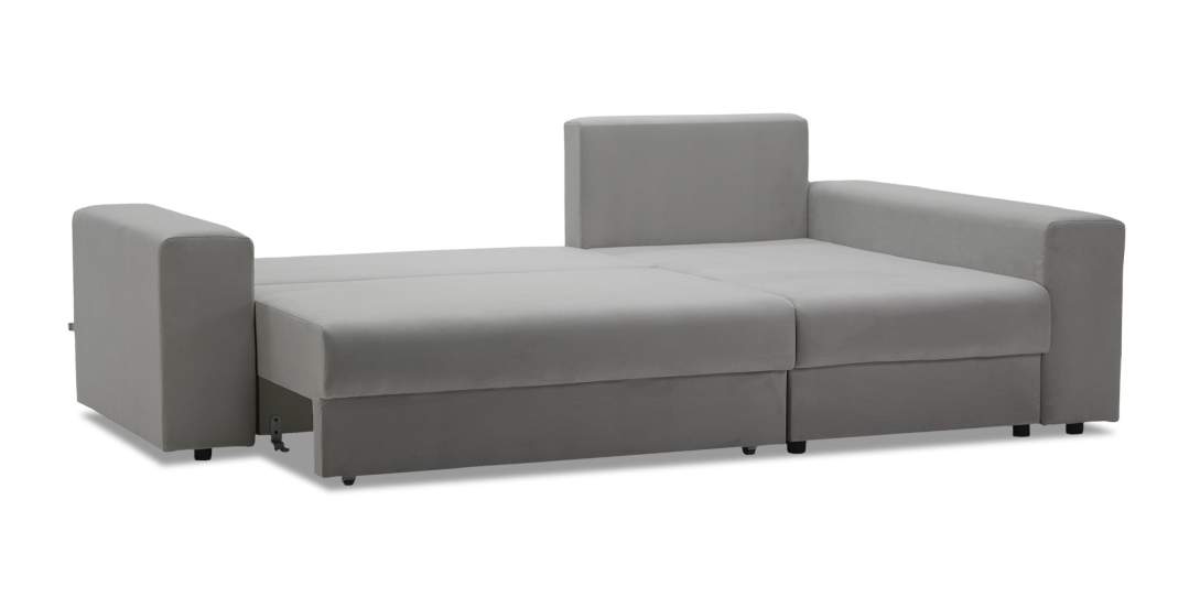 Угловой диван правый Майами Дымчатый серый велюр 