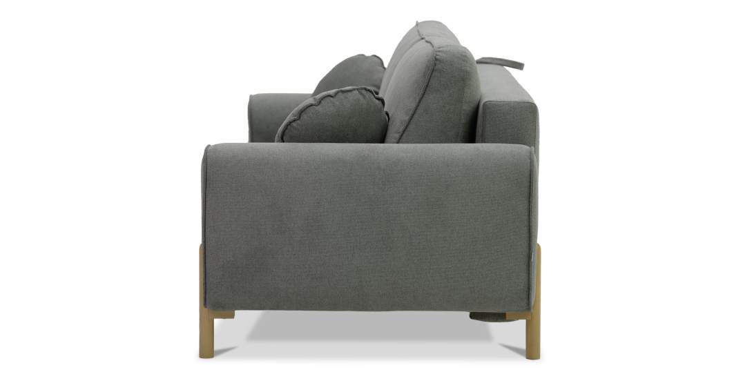 Прямой диван Тельда серый велюр