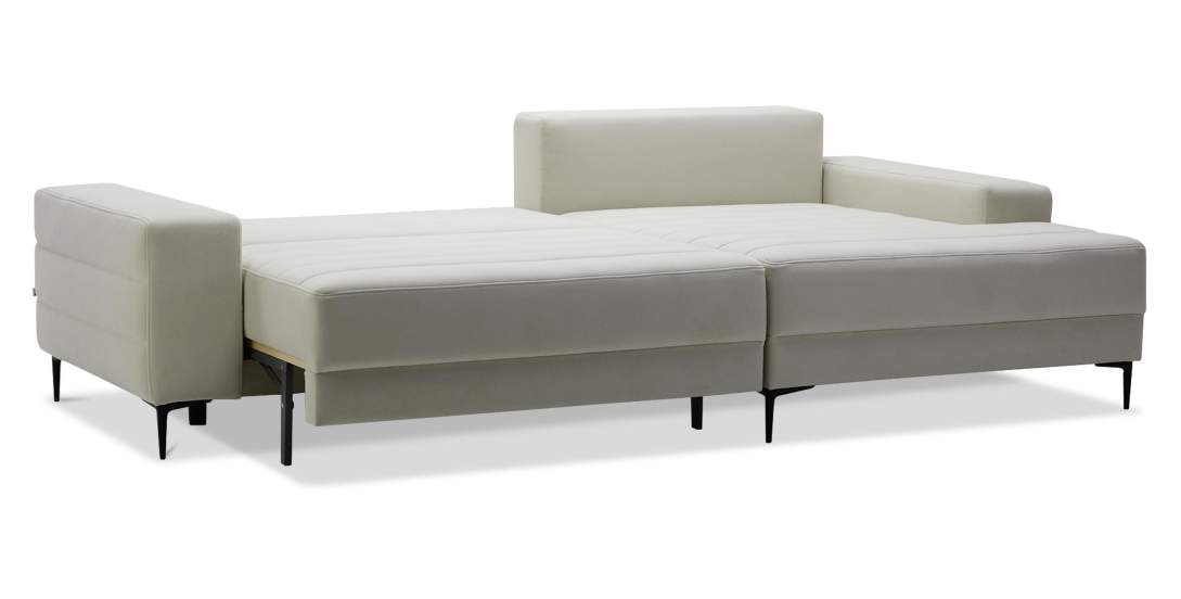 Угловой диван правый Белес Айвори велюр 