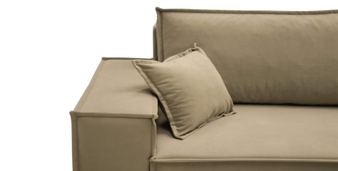 Прямой диван Фабио Бежевый велюр