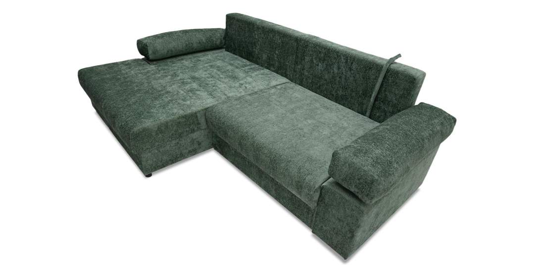 Угловой диван левый Тайлин Зеленый шенилл