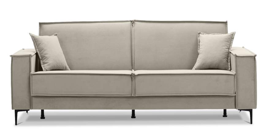 Прямой диван Авиньон жемчужно-серебряный велюр Уцененный