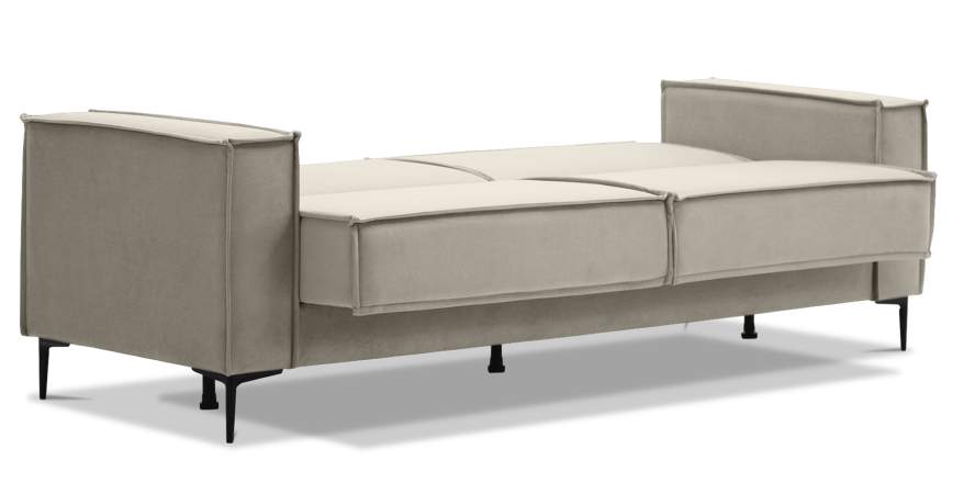 Прямой диван Авиньон жемчужно-серебряный велюр Уцененный