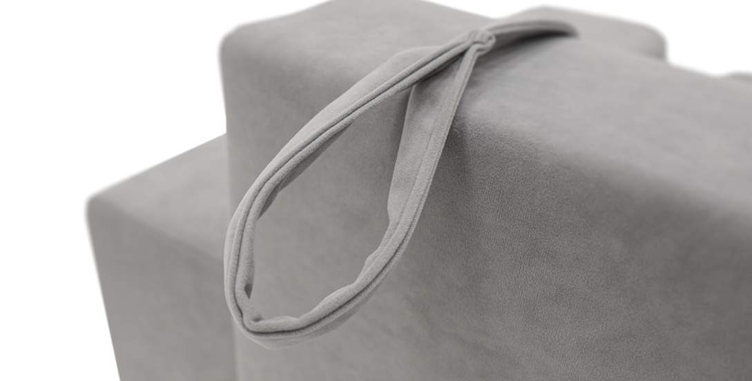 Угловой диван правый Майами Дымчатый серый велюр 