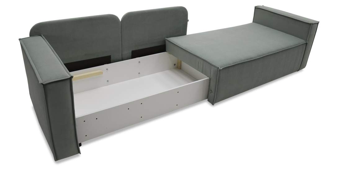 Прямой мини диван Бохо Бирюзовый велюр 