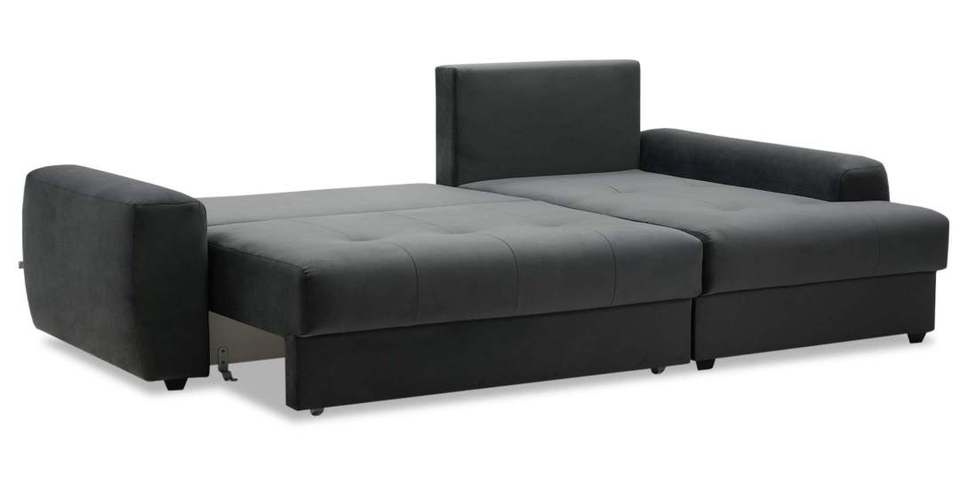 Угловой диван правый Коста Графитовый велюр 
