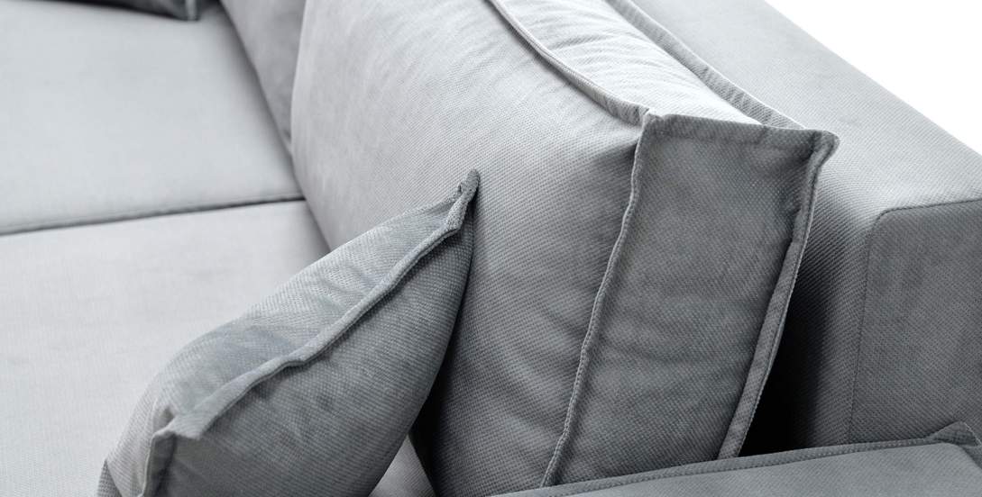 Прямой диван Фабио Антрацитовый велюр Уцененный