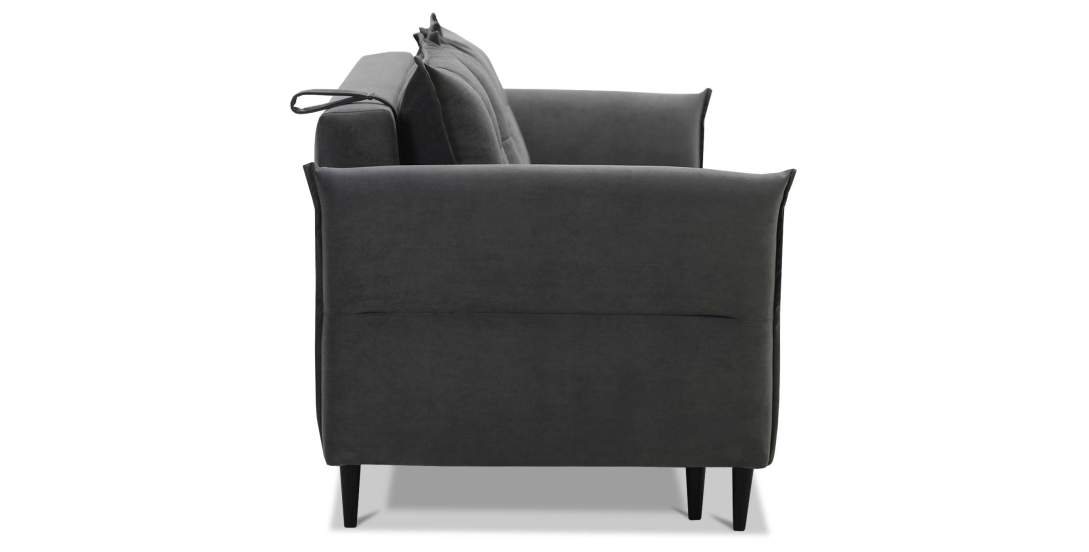 Прямой диван Лома Серый велюр