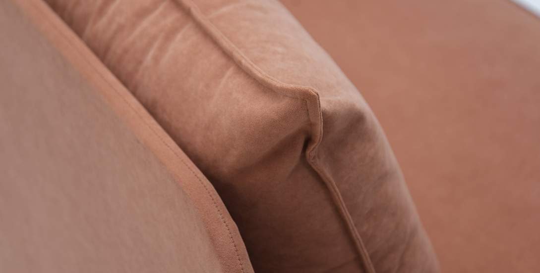 Угловая кушетка левая Элфи пыльно-терракотовый велюр