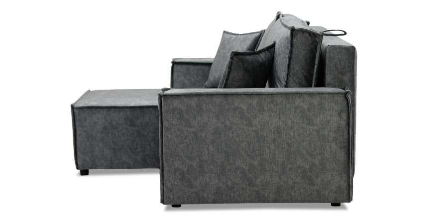 Угловой диван Фабио темно-серый велюр