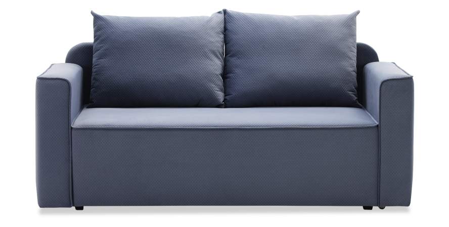 Прямой мини диван-кушетка Мокка Дымчатый синий велюр Уцененный