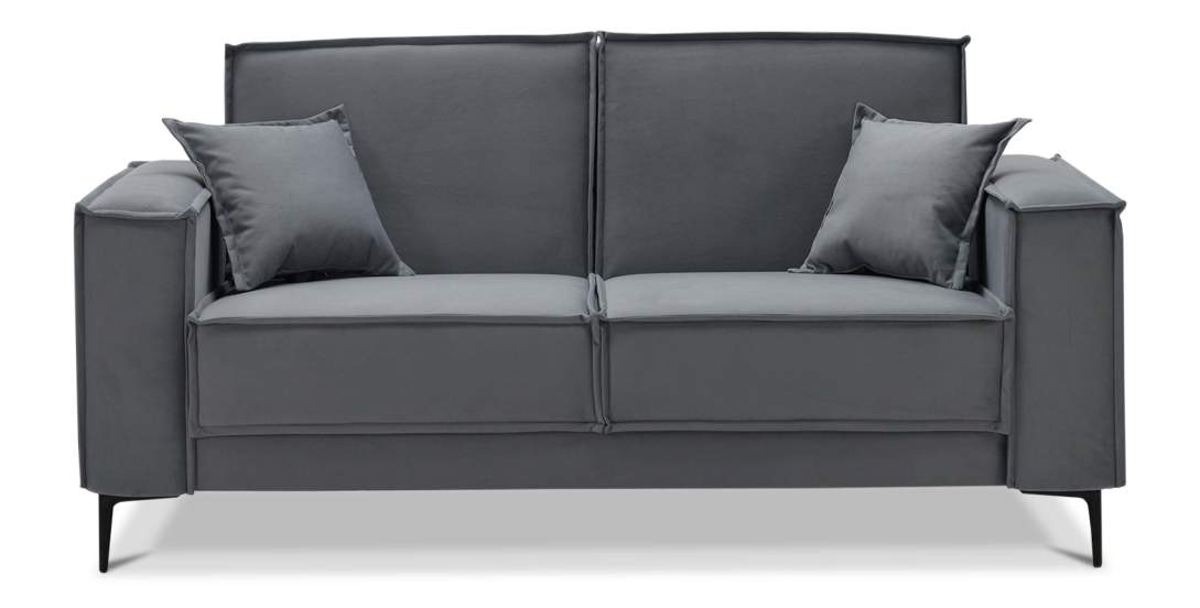 Прямой мини диван Авиньон Серый велюр