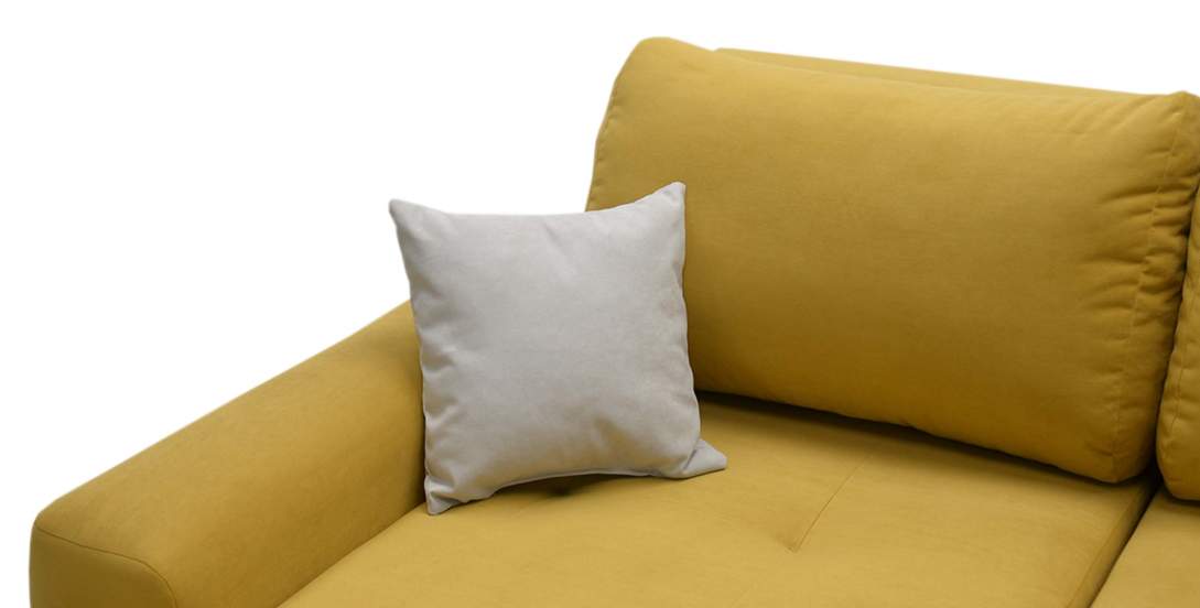 Угловой диван левый Коста Горчичный велюр