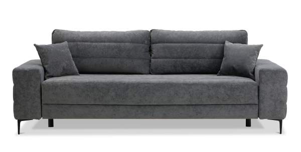 Прямой диван Белес миди графитовый велюр