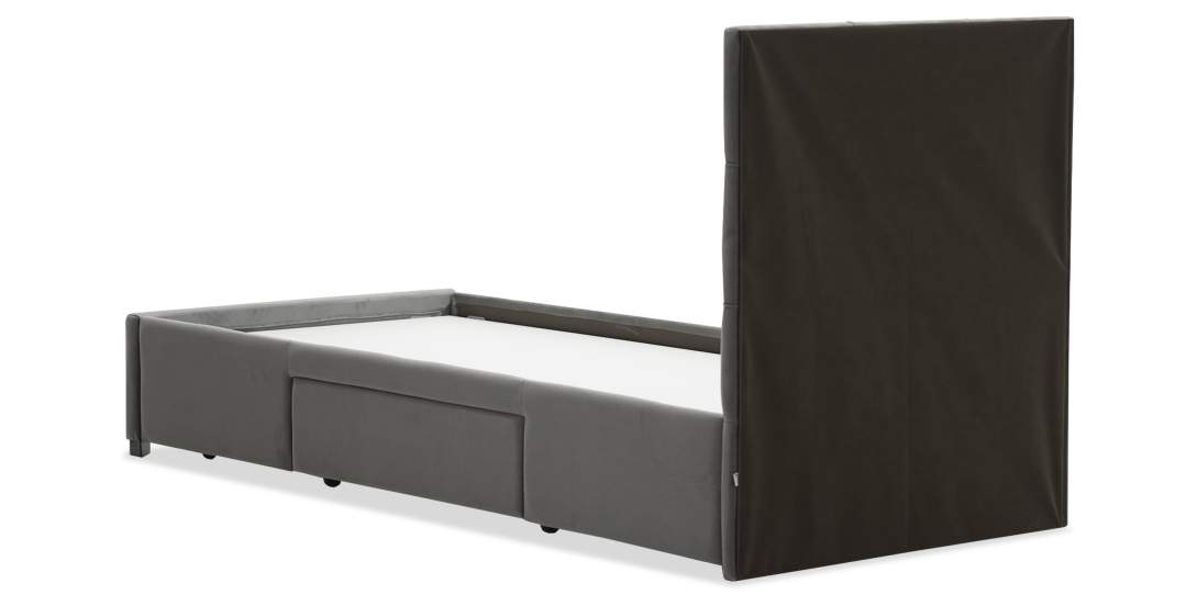 Односпальная кровать Борба 90 серый велюр