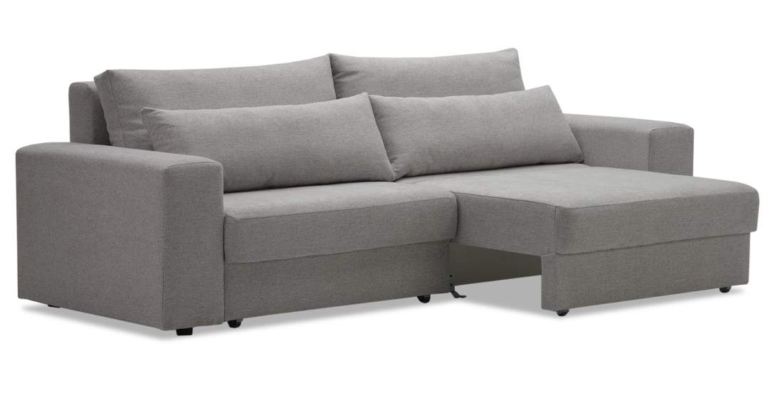 Прямой диван Рица Серо-фиолетовый меланж рогожка 