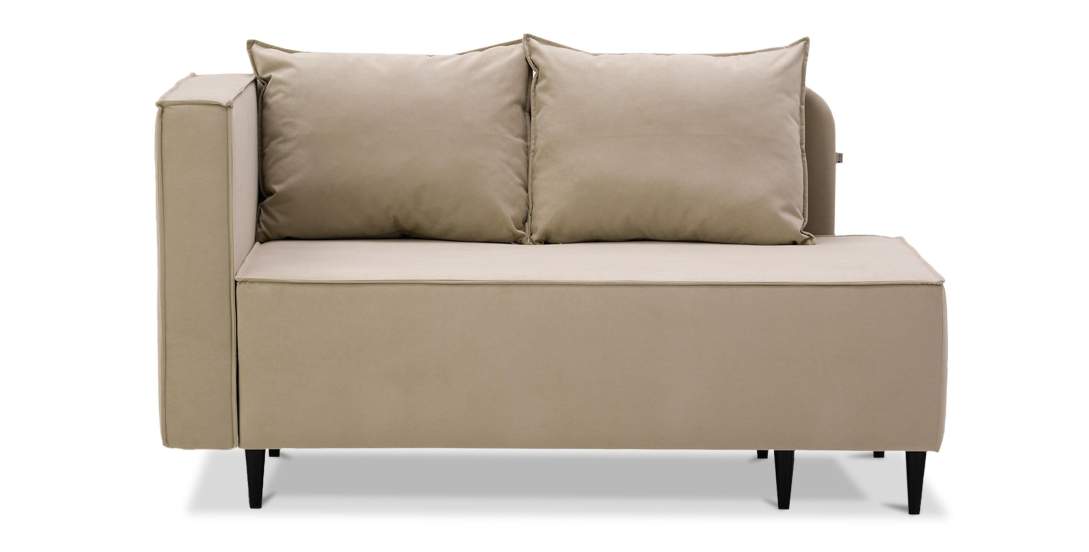 Угловая кушетка левая Элфи бежевый велюр