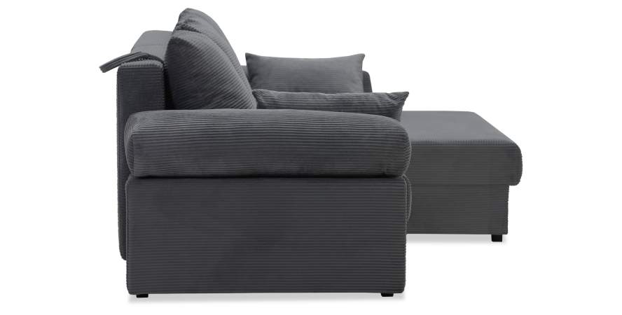 Угловой диван правый Тайлин Графитовый велюр Уцененный