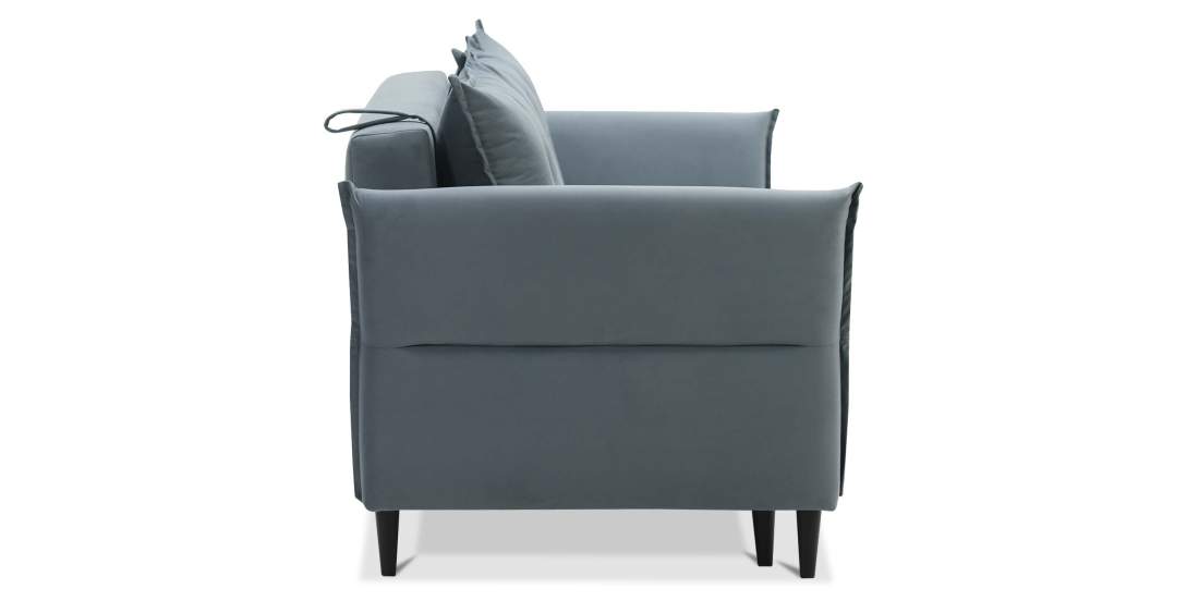 Прямой диван Лома Голубой велюр