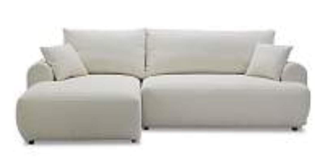 Угловой диван левый Кьянти Молочный шенилл