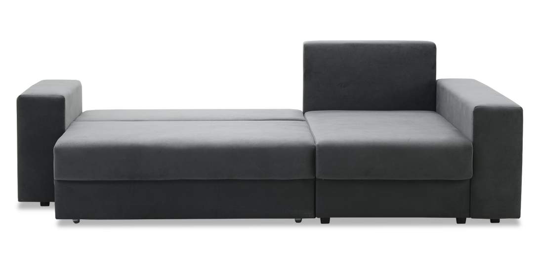 Угловой диван правый Майами Оникс велюр