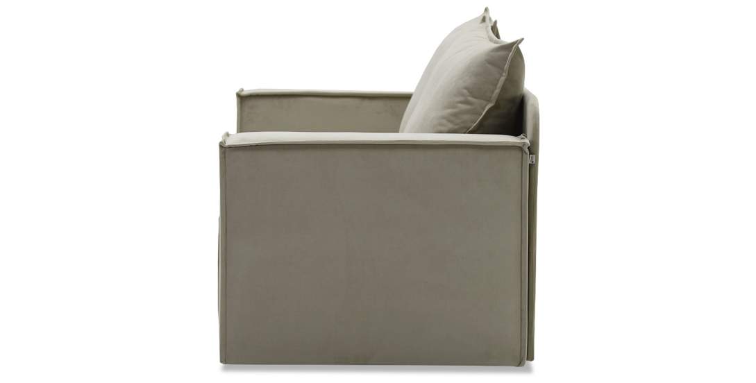 Прямой мини диван Бохо Айвори велюр 