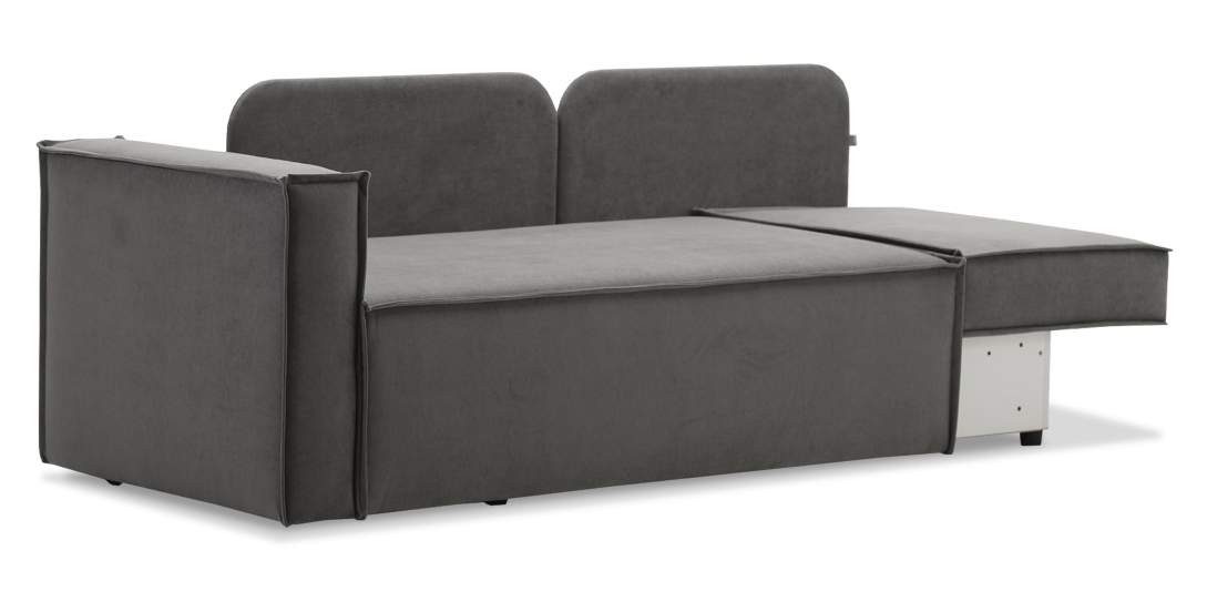 Прямой мини диван Бохо Серый велюр