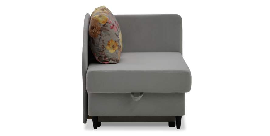 Угловая кушетка левая Иби светло-серый велюр