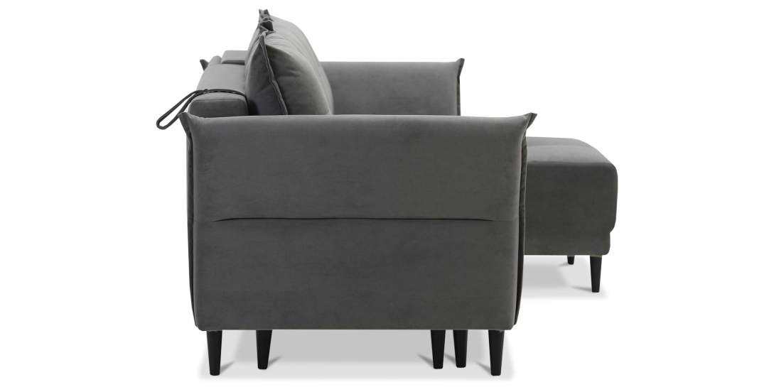 Угловой диван Лома Серый велюр