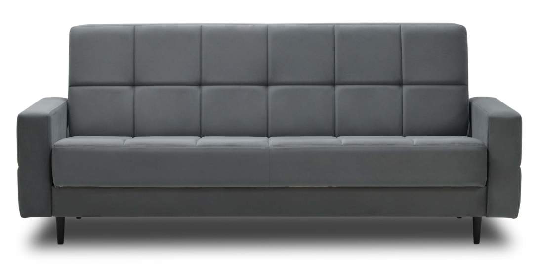 Прямой диван Виконт графитовый велюр Уцененный