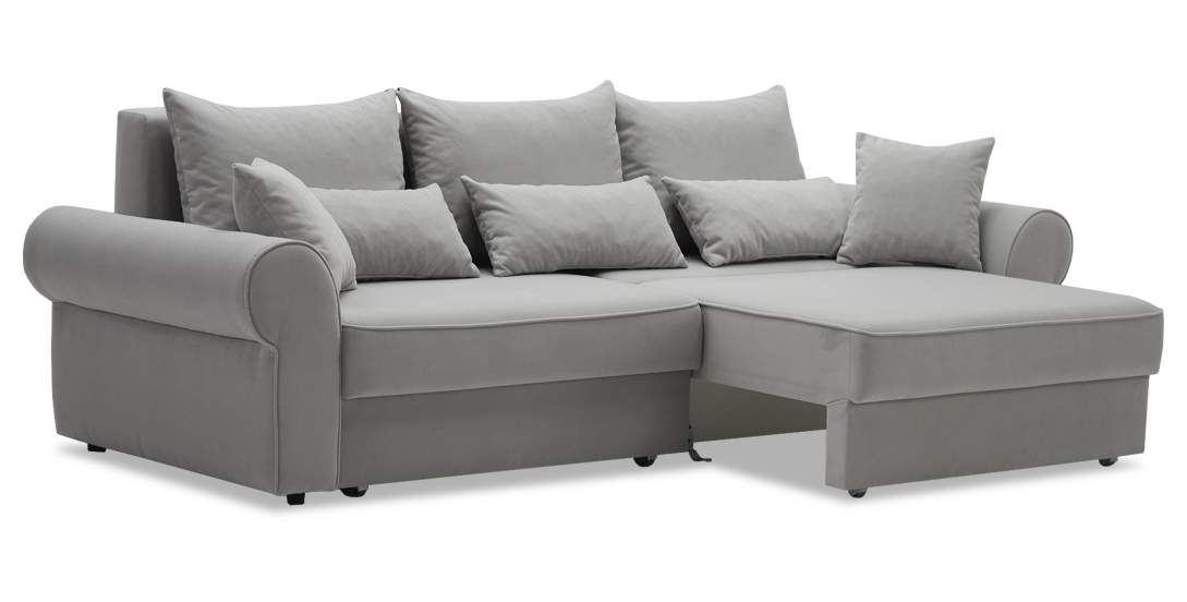 Прямой диван Тьерри Серебристый велюр 