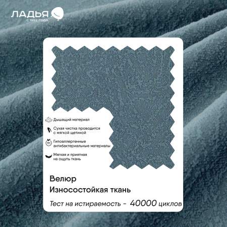 Прямой мини диван Тиволи 140 Бирюзовый велюр 