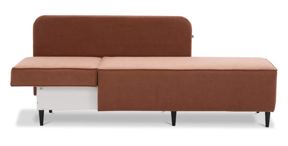 Угловая кушетка левая Элфи пыльно-терракотовый велюр