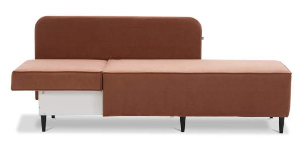 Угловая кушетка левая Элфи пыльно-терракотовый велюр